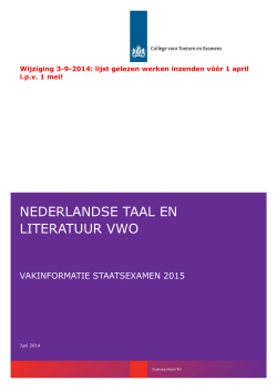 Nederlandse taal en literatuur vwo