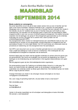 Maandblad september 2014 - Koninklijke Auris Groep