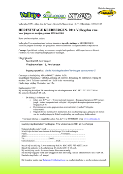 HERFSTSTAGE KEERBERGEN. 2014 Volleyplus vzw.