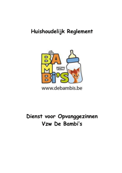 Huishoudelijk Reglement Dienst voor Opvanggezinnen Vzw De