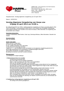 HARPA VZW SPORTVERENIGING VOOR HARTPATIËNTEN