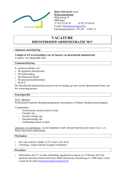 Vacature diensthoofd administratie M/V (pdf - 39 KB) - Huize Sint