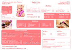 Prijslijst - Schoonheidssalon Lore Flobert
