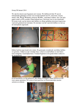 Groep 2B Januari 2014 We zijn het nieuwe jaar begonnen met
