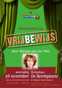 door Marina van der Wal - Centrum Jeugd en Gezin Maasland