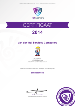 ICTWaarborg Certificaat Van der Wal Services Computers