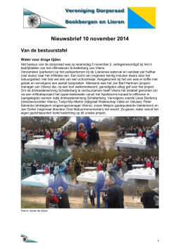 Nieuwsbrief 10 november 2014 - Dorpsraad Beekbergen en Lieren