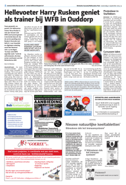 Hellevoeter Harry Rusken geniet als trainer bij WFB in Ouddorp