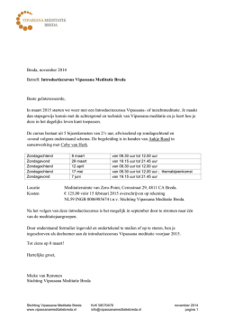 Introductiecursus - Vipassana Meditatie Breda