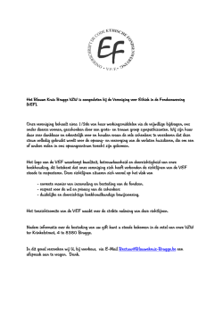 Informatie VEF - Blauwe Kruis Brugge