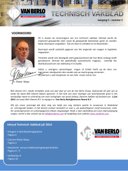 Technisch Vakblad juli 2014 - Van Berlo Bedrijfsvloeren