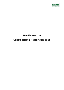 Werkinstructie Contractering Huisartsen 2015