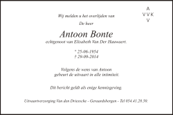 Antoon Bonte - Uitvaartverzorging Van den Driessche