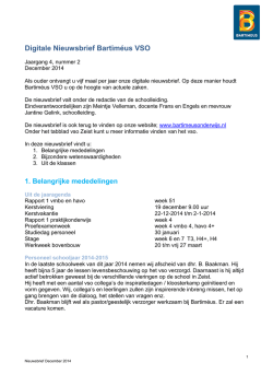 Digitale Nieuwsbrief Bartim&eacute;us VSO