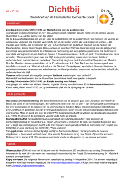 Dichtbij DOK - week 47 - 21 november 2014