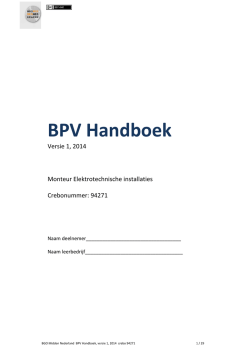 Monteur Elektrotechnische Installaties, Crebo 94271, niveau 2