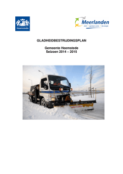 GLADHEIDBESTRIJDINGSPLAN Gemeente Heemstede Seizoen