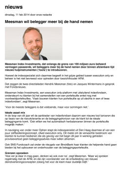 Fondsnieuws.nl - Meesman wil belegger meer bij de hand nemen