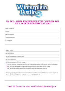Ik wil mijn kinderfeestje vieren bij het Winterpleinfestijn!