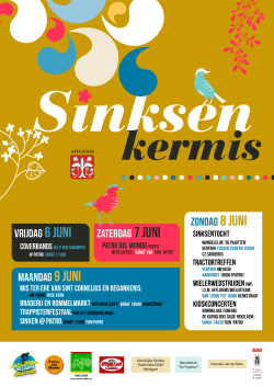 Maandag 9 juni Vrijdag 6 juni Zaterdag 7 juni Zondag 8 juni