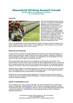 Nieuwsbrief Stichting Russisch Ereveld nr. 15