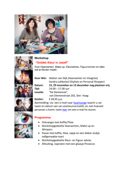 Workshop “Ontdek Kleur in Jezelf” Door Wie: Heleen van Dijk