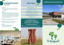 DORPSRESTAURANT WIE IS WIE ?