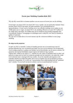 Jaarverslag Gambia-Kids 2013