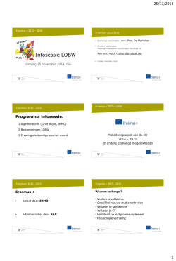 Infosessie LOBW - Vrije Universiteit Brussel