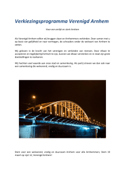 Verkiezingsprogramma Verenigd Arnhem