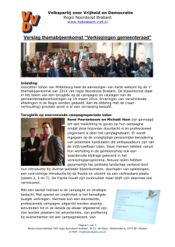 2014-03-22 Verslag themabijeenkomst VVD regio Noordoost