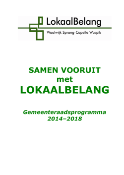 Download hier het Programma Samen Vooruit 2014