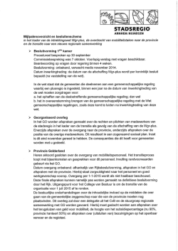 Mijlpalenoverzicht en besluitenschema
