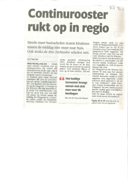 Continurooster rukt op in de regio