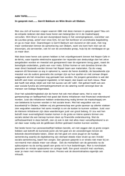In gesprek met&hellip;&hellip; Gerrit Bakkum en Wim Bruin uit Obdam. Men