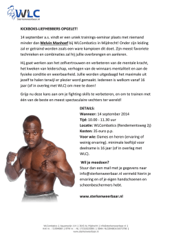 KICKBOKS-LIEFHEBBERS OPGELET! 14 - 0297