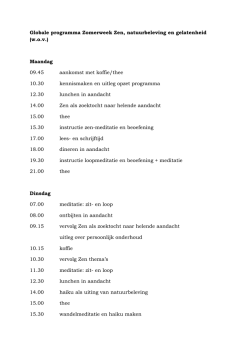 Globale programma Zomerweek Zen, natuurbeleving en