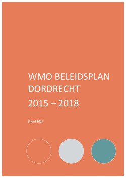 WMO BELEIDSPLAN DORDRECHT 2015 – 2018