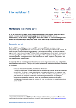 Informatiekaart 2 &ndash; mantelzorg in de Wmo 2015