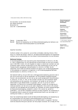 Brief van de minister van EZ van 4 december 2014 inzake het