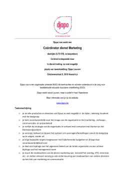 vacature Coord Marketing
