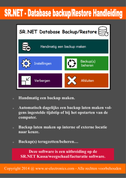 Handmatig een backup maken. Automatisch dagelijks
