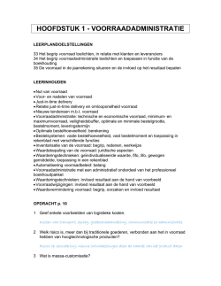 HOOFDSTUK 1 - VOORRAADADMINISTRATIE