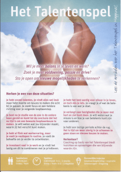Het Talntenspel - Herman Veltmaat, Therapie en Coaching