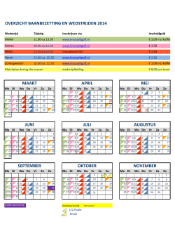 Wedstrijdschema in kalendervorm