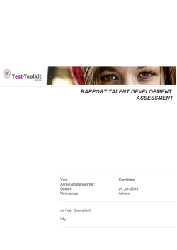 RAPPORT TALENT DEVELOPMENT ASSESSMENT - Test