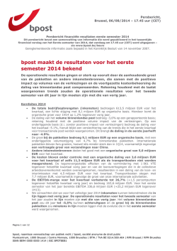 resultaten tweede kwartaal 2014