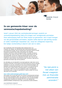 Is uw gemeente klaar voor de vennootschapsbelasting?
