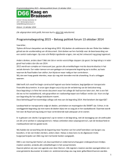 20141013_Betoog begroting 2015_PF_13 oktober 2014