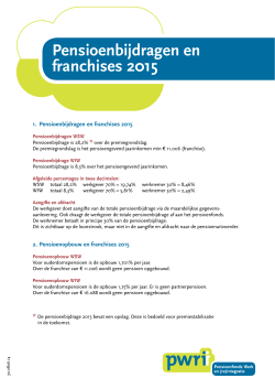 Pensioenbijdragen en franchises 2015